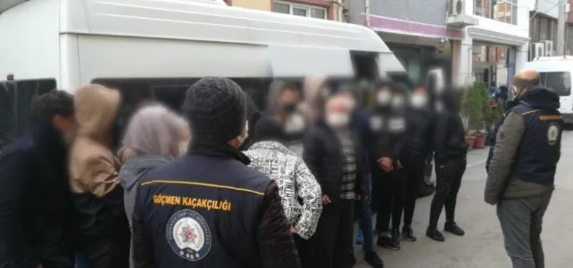 İzmir'de bağ evinde 124 sığınmacı yakalandı