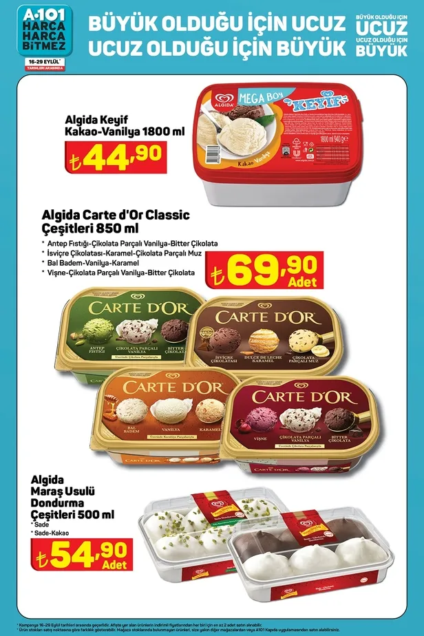 A101 uygun fiyatlı ürünlerini bir katalogda topladı! 192,50 TL’den 1kg tereyağı, 90,50 TL’den 750gr beyaz peynir, 25 TL’den 1,5L ayran, 61 TL’den 5kg un satışa sunuyor - 12