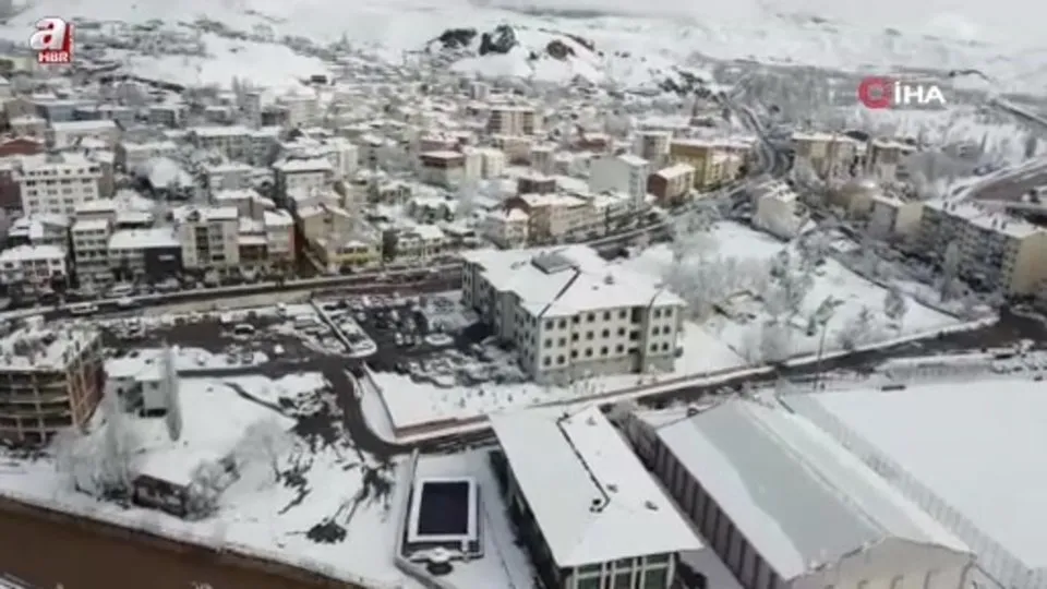 Erzurum’da bir günde iki mevsim kamerada
