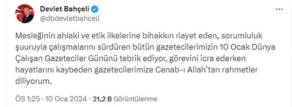 MHP lideri Devlet Bahçeli’den Fatih Camii İmamı Galip Usta için geçmiş olsun paylaşımı