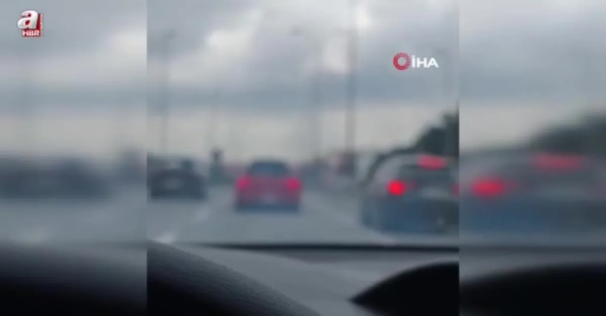 Makas atan trafik magandası kamerada