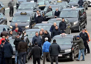 Belçika'da "Uber" protestosu