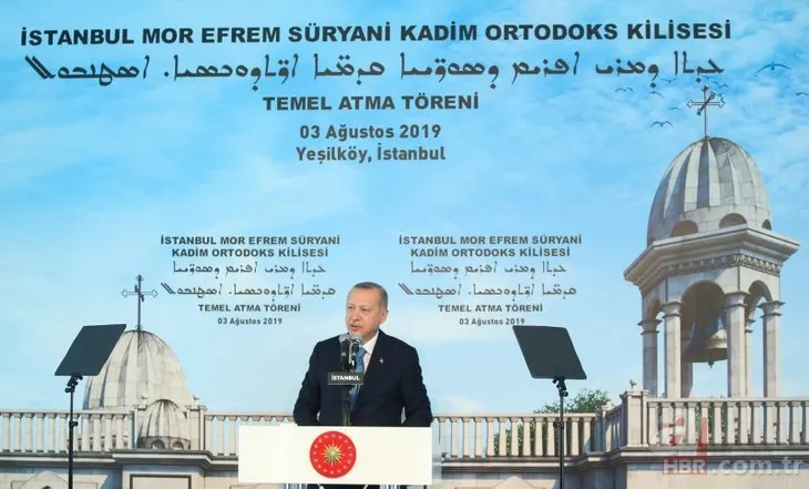 Butona Başkan Erdoğan bastı! Süryani Kilisesi’nin temeli atıldı...