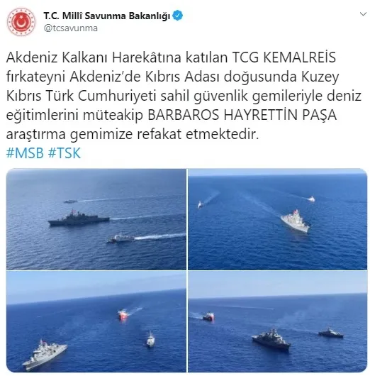 Son dakika: MSB'den Akdeniz Kalkanı Harekâtı mesajı: TCG KEMALREİS fırkateyni... - 1