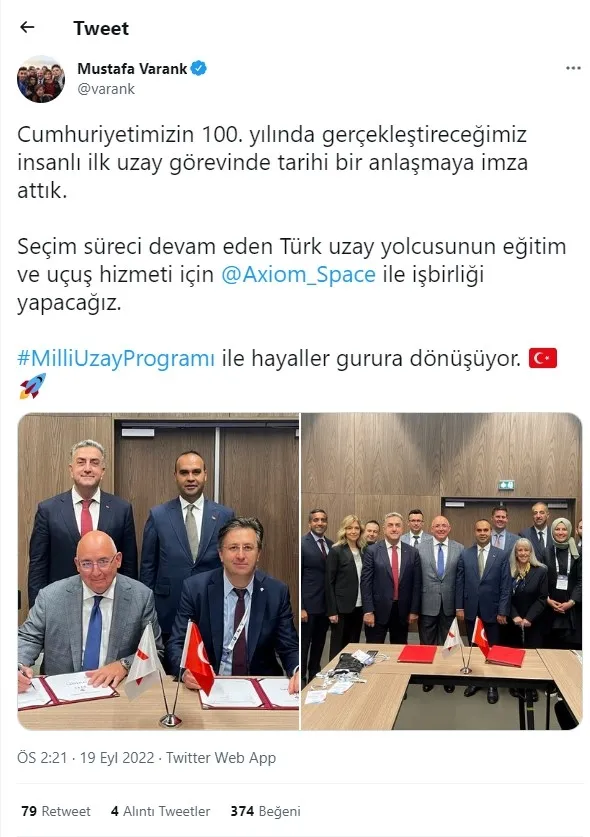 Türkiye'nin uzay yolculuğunda önemli adım! Bakan Varank kritik anlaşmayı duyurdu - 1
