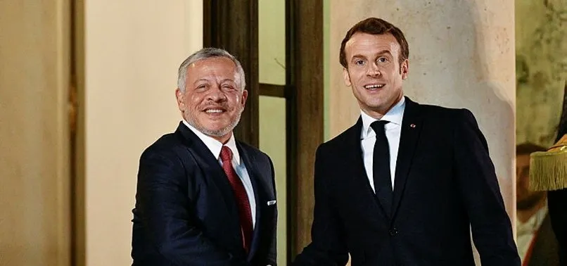 Ürdün Kralı Fransa'da Macron ile görüştü