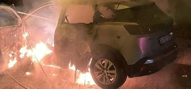 Ataşehir’de güvenlik kamerasını kıran şüpheli park halindeki otomobili yaktı