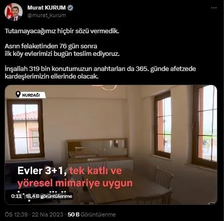 Başkan Erdoğan’dan deprem bölgesindeki köy evlerinin teslim töreninde çiftçilere 10 yeni müjde