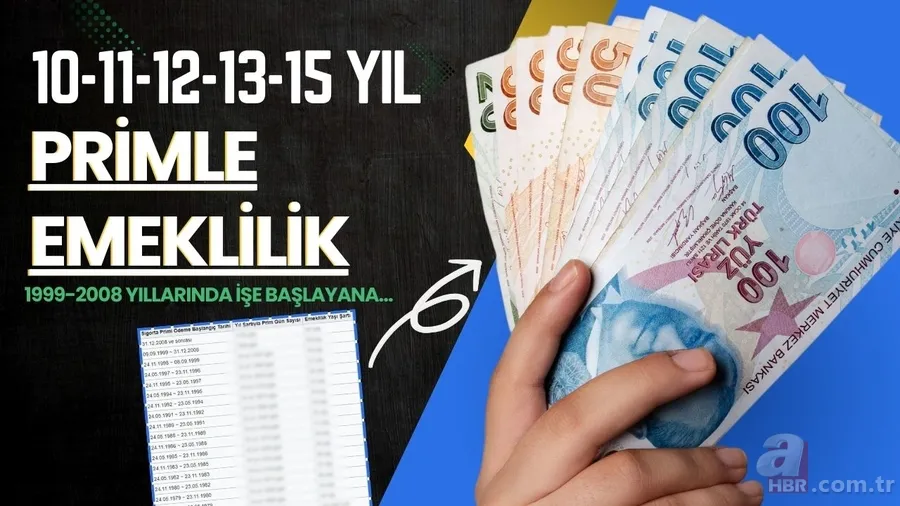 1999-2008 yıllarında işe başlayana fırsat geldi! 10-11-12-13-15 yıl primle emeklilik kapıda... 1