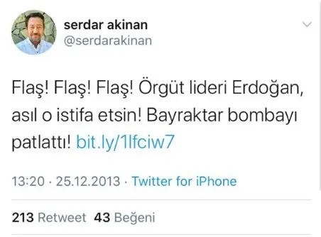 Elazığ depremi ile ilgili iftira atan provokatör Serdar Akınan’ın FETÖ ile ilişkisi