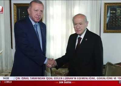 Erdoğan - Bahçeli görüşmesinden ilk kareler