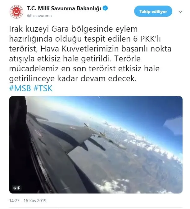Irak'ın kuzeyinde 6 terörist etkisiz hale getirildi - 1