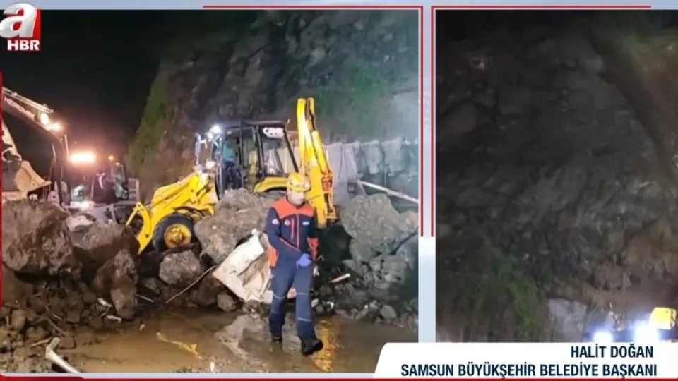 Samsun’da heyelan! Samsun B. Belediye Başkanı A Haber’de: 1 kişi yaralı olarak kurtarıldı