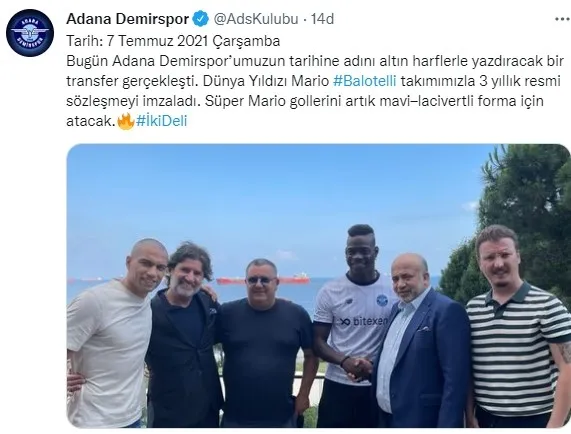 SON DAKİKA: Mario Balotelli resmen Süper Lig'de! Adana Demirspor ile sözleşmeyi imzaladı - 1