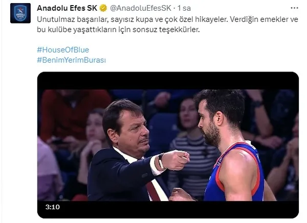 Anadolu Efes Ergin Ataman’a veda etti