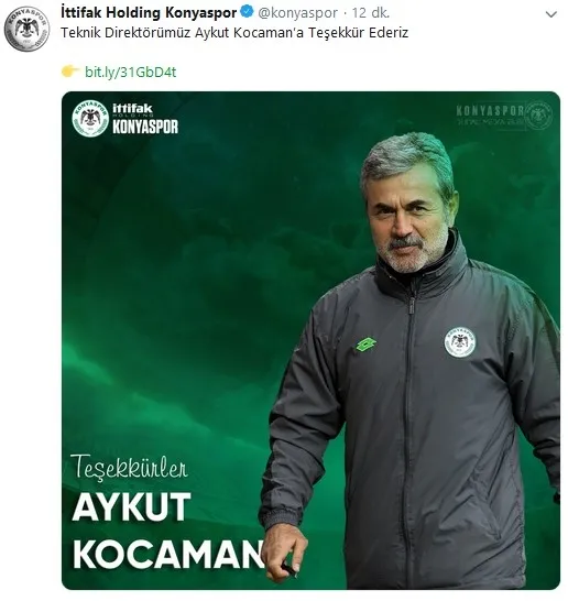Son dakika: Konyaspor’da Aykut Kocaman dönemi sona erdi