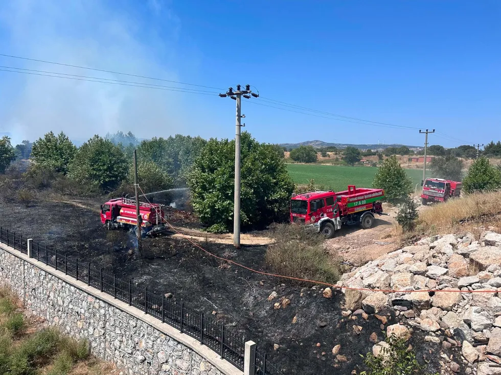 Çanakkale Ayvacık’ta otluk alan yangını söndürüldü - 1