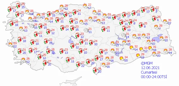 1623250490494.png Meteoroloji'den çok sayıda ile sağanak yağış uyarısı! İstanbul Ankara İzmir'de yağmur yağacak mı? 5 günlük hava durumu - 6