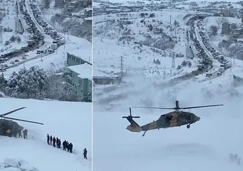 Kar İstanbul'u vurdu! Yollar kapandı hastalar için askeri helikopter devreye girdi