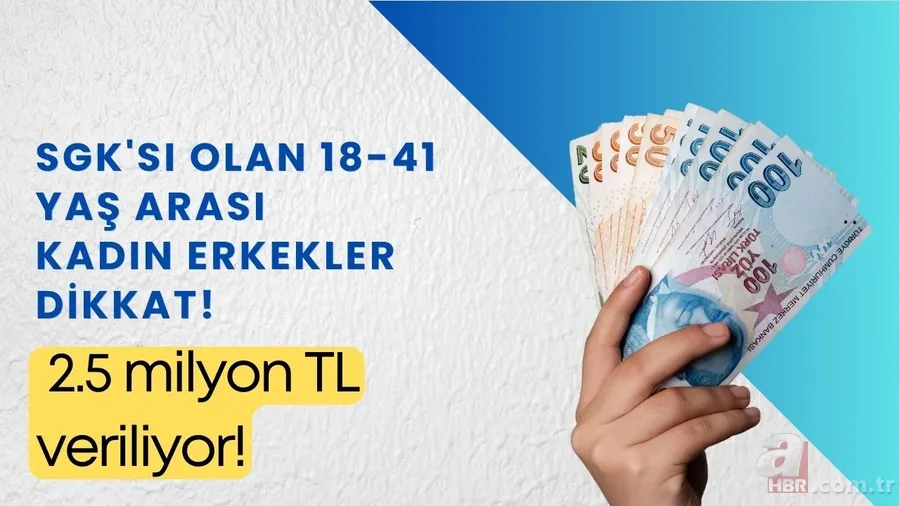 Detaylar açıklandı! 2.5 milyon TL alabilirsiniz! SGK'sı olan 18-41 yaş arası kadın erkekler dikkat! 1