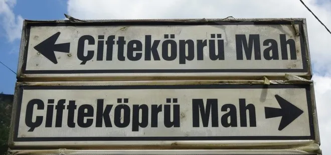 Trabzon'da şaşırtan tabela! Gören hangi yöne gideceğini bilemiyor