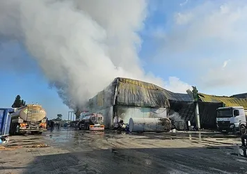 Adana'da geri dönüşüm fabrikasında yangın! 200 milyonluk maddi zarar