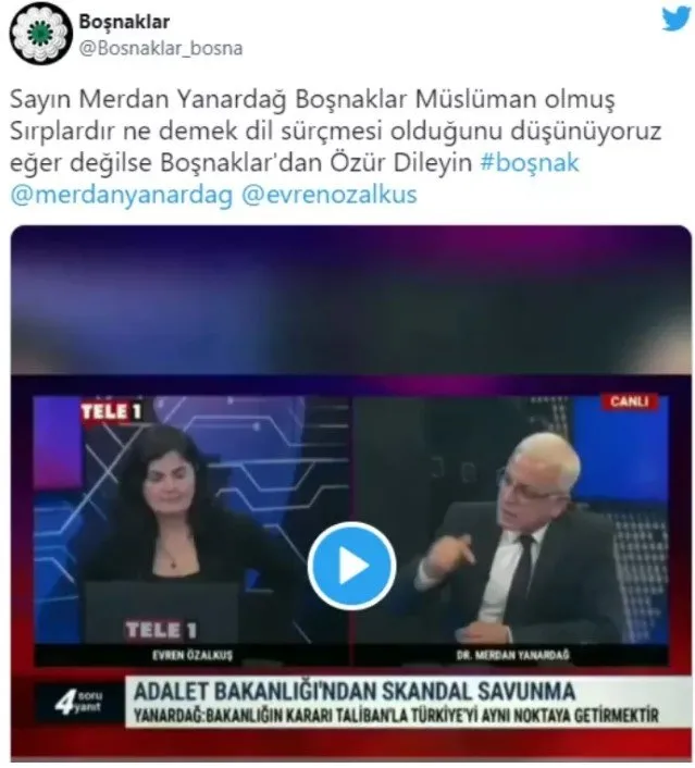 Son dakika: Tele1 Genel Yayın Yönetmeni Merdan Yanardağ’dan skandal sözler: Boşnaklar Müslüman olmuş Sırp’tır