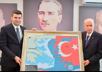 Misakımilli sınırlarını gösteren Ülkü Ocakları haritası MHP lideri Devlet Bahçeli'ye NFT olarak hediye edilecek