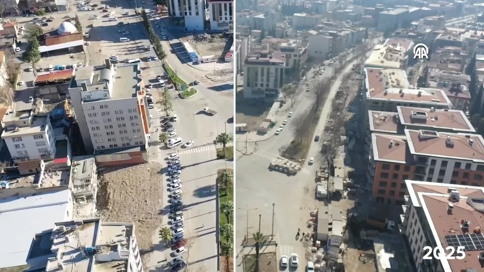 6 Şubat depremlerinin 2. yılı! Depremlerin yıkıma neden olduğu il merkezleri havadan görüntülendi
