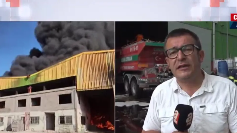 Adana Seyhan'da fabrika yangını! A Haber olay yerinde