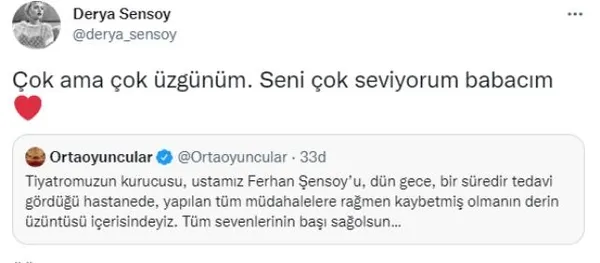 Ferhan Şensoy hayatını kaybetti