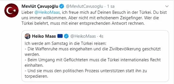 Dışişleri Bakanı Çavuşoğlu'ndan Alman mevkidaşı Maas'ın eleştirilerine yanıt - 1