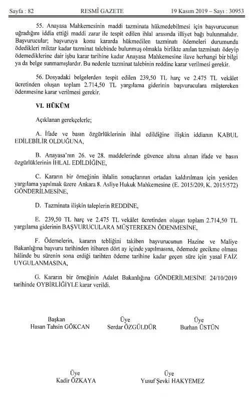 Son dakika: AYM'den emsal karar! "Gazeteciden savcı gibi hareket etmesi beklenemez"
