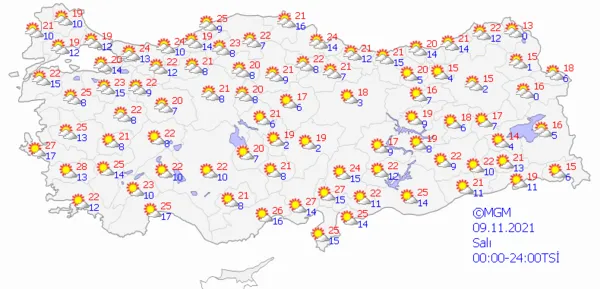 1636124695087.png Sıcaklıklar bir anda düşecek! Sağanak yağış geliyor! Meteoroloji'den çok sayıda ile son dakika uyarısı... İstanbul Ankara İzmir hava durumu - 9