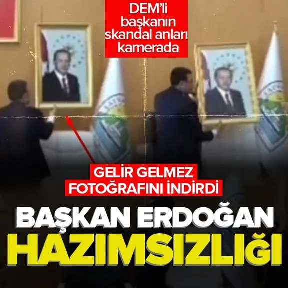 DEM’li başkandan skandal! Başkan Erdoğan’ın fotoğrafını indirdi alkışlar yükseldi: O anlar kamerada