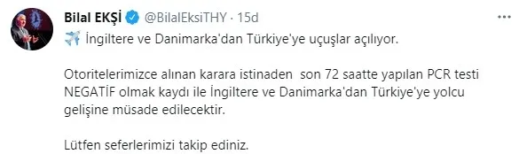 THY'den açıklama: İngiltere ve Danimarka'dan Türkiye'ye uçuşlar başlıyor - 1