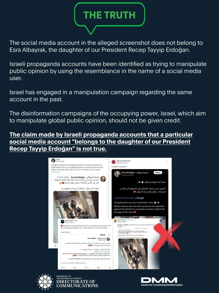 DMM’den İsrail propaganda hesaplarının Esra Albayrak paylaşımlarına yalanlama: Manipülasyon...