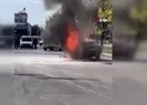 Satacağı araç alev topuna döndü