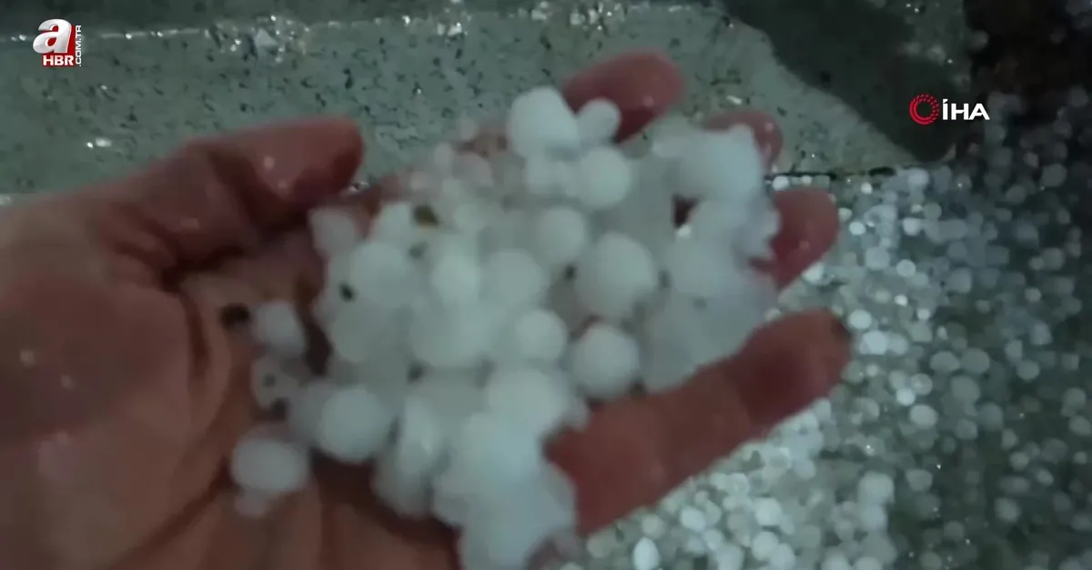 Gölbaşı ilçesinde dolu yağışı