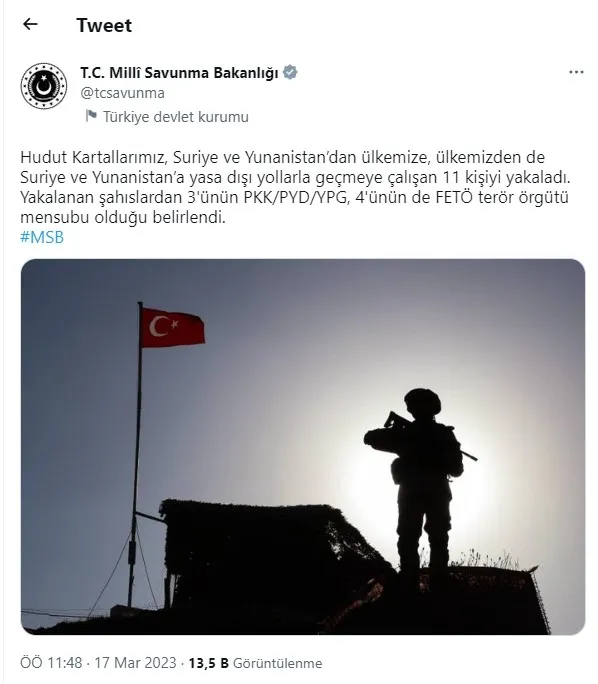 Son dakika | MSB sınırda hainlere göz açtırmıyor! 11 terör örgütü mensubu yakalandı - 1
