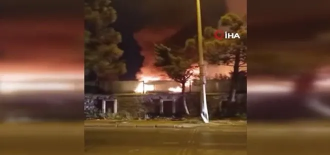 İstanbul Bahçeşehir’de iş yerinde çıkan yangın ormanlık alana sıçradı