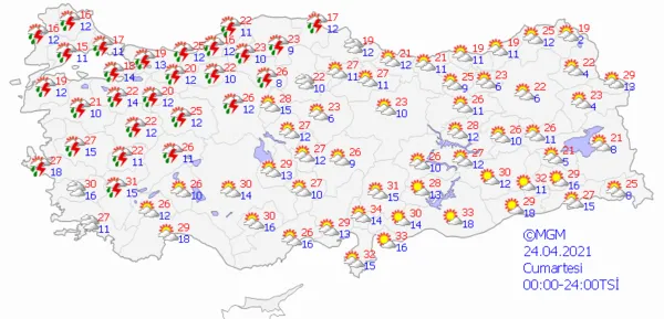 1618843265246.png Meteoroloji Genel Müdürlüğü'nden son dakika uyarısı! Kuvvetli fırtına geliyor! İşte beş günlük hava durumu - 7