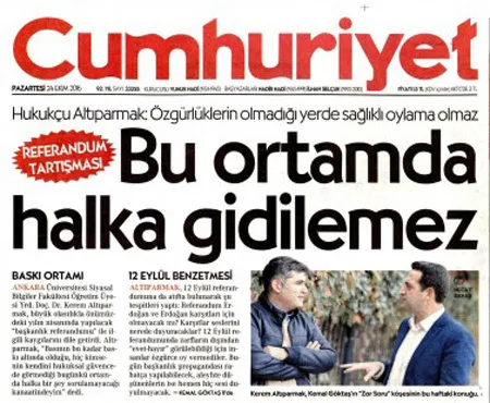 Cumhuriyet gazetesinden küstah manşet - 1