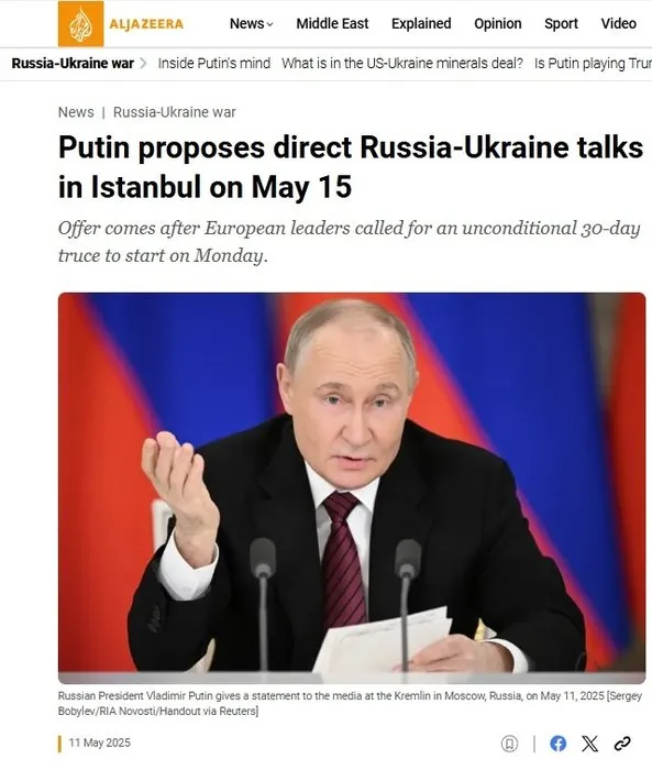 Putin’in İstanbul çağrısı dünya basınında: Müzakere önerisi manşetlerde
