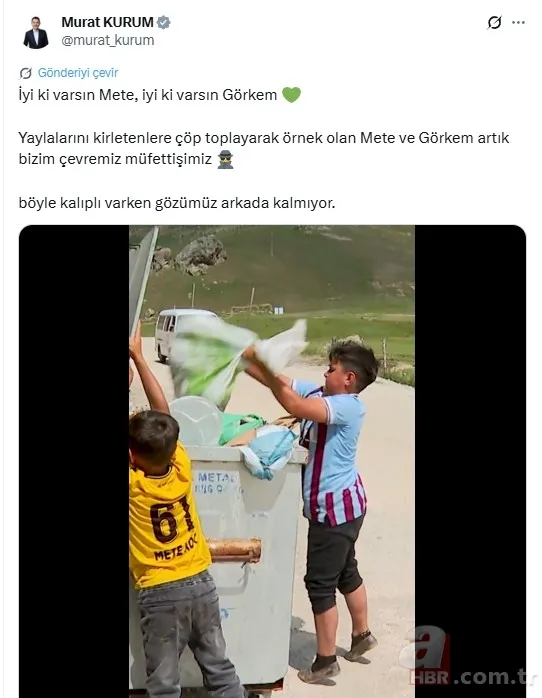 Çevre müffetişi kardeşlere Bakan Kurum'dan teşekkür 1