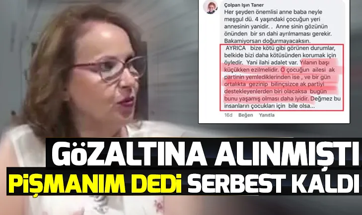 Çolpan Işın Taner serbest bırakıldı