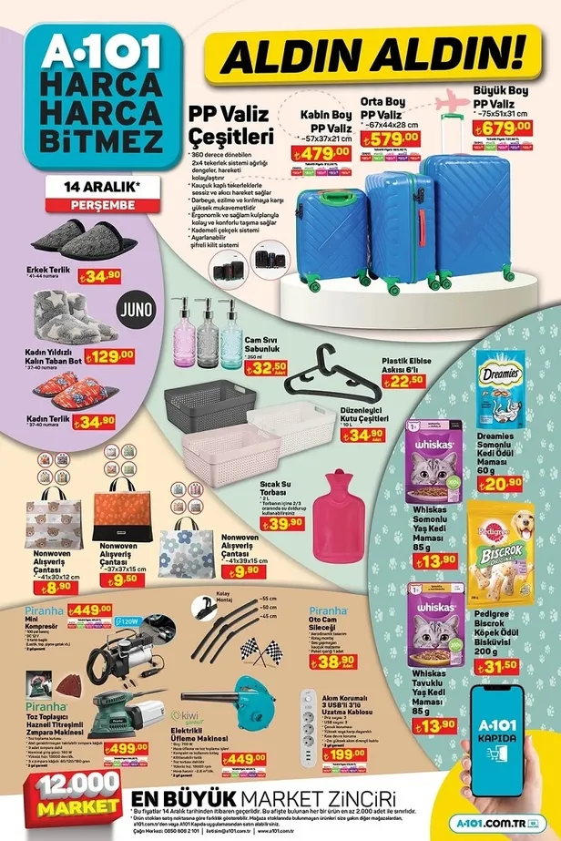 A101 16 Aralık aktüel indirim kataloğu yayınlandı! A101’e 125 CC Benzinli Motosiklet, Toshiba smart TV, Duvar Tipi Isıtıcı ve daha fazlası satışta