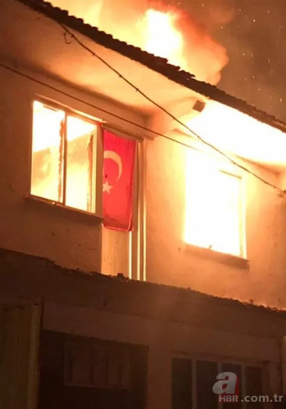 Şehit evindeki yangında dikkat çeken olay! Kur’an-ı Kerim ve Türk bayrağı hariç her şey kül oldu