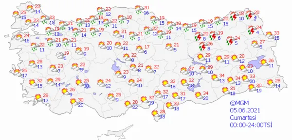 1622476183226.png Meteoroloji'den çok sayıda il için son dakika şiddetli sağanak yağış uyarısı! İstanbul Ankara İzmir'de yağmur yağacak mı? İşte hava durumu... - 10