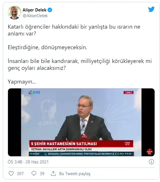 'Katarlılara sınavsız üniversite' yalanını sürdüren Kılıçdaroğlu'na CHP'ye yakın isimlerden tepki: İnsanları kandırıp mı oy alacaksın? - 2